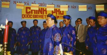 Ông Đào Minh Quân chủan ḅi truyên tḥê nḥân tṛong nhịêm Th̉u Tướng CPQGVNLT lúc 12 giờ trưa ngày 16/02/1991 tại Thủ Đô Người Vịêt Ṭy Nạn CS Nam Cali.